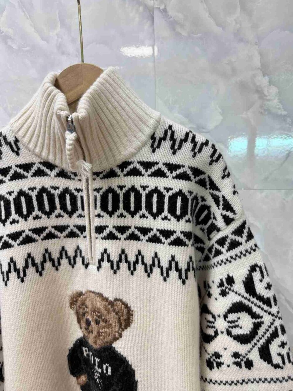 Polo Ralph Lauren Polo Bear Fair Isle Half Zip Sweater - Picture 2 of 6